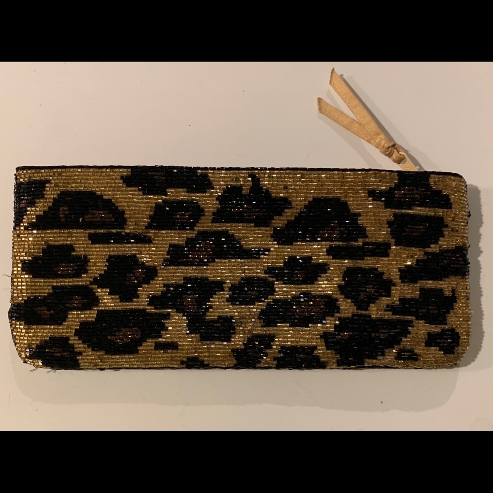 Vintage Neiman Marcus Gold Cheetah Beaded Clutch